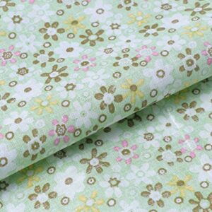 Exceart 7 Sheets Floral Cotton Fabric Floral Cloth Squares Quilting Fabric for Patchwork DIY Sewing Scrapbooking 50x50cm(Green)