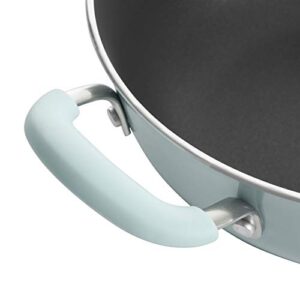 Kenmore Elite Andover Nonstick Platinum Forged Aluminum Cookware Set, 10-Piece, Glacier Blue