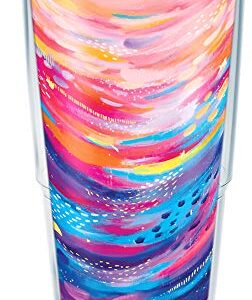 Tervis Etta Vee Happy Abstract Made in USA Double Walled Insulated Tumbler Travel Cup Keeps Drinks Cold & Hot, 24oz, Classic