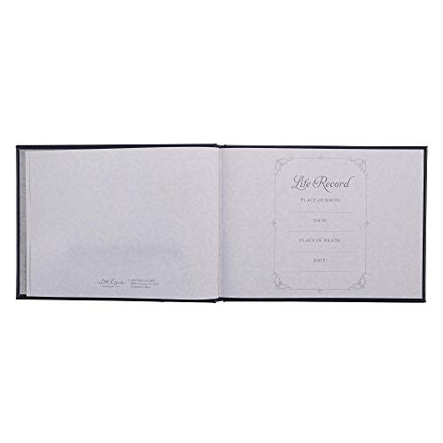 With Love in Loving Memory Guest Book - Navy Faux Leather - Condolence Book, Memorial Sign-in Book for Funerals & Memorial Services