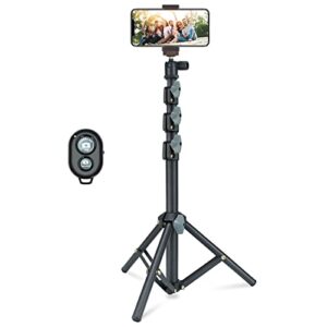 selfie stick & tripod linco, integrated, portable all-in-one professional, heavy duty, lightweight, bluetooth remote for apple & android devices, separable tripod feet, extends to 52", black