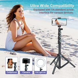 Selfie Stick & Tripod LINCO, Integrated, Portable All-in-One Professional, Heavy Duty, Lightweight, Bluetooth Remote for Apple & Android Devices, Separable Tripod Feet, Extends to 52", Black