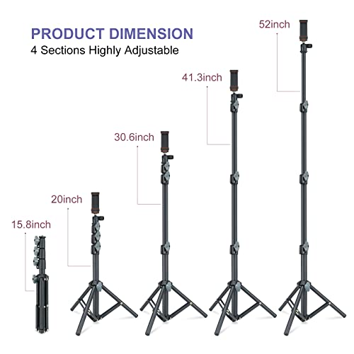 Selfie Stick & Tripod LINCO, Integrated, Portable All-in-One Professional, Heavy Duty, Lightweight, Bluetooth Remote for Apple & Android Devices, Separable Tripod Feet, Extends to 52", Black