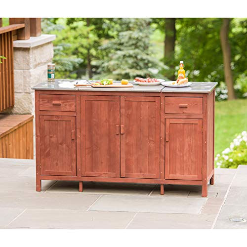 Leisure Season BS1536-M Buffet Server Compartment Outdoor-Kitchen-Cooler-Bins, Medium Brown