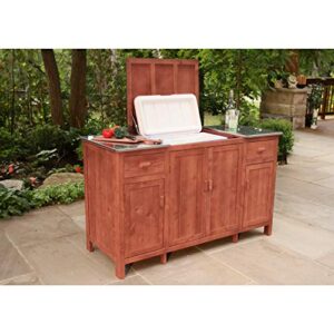 Leisure Season BS1536-M Buffet Server Compartment Outdoor-Kitchen-Cooler-Bins, Medium Brown