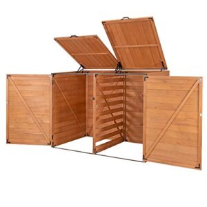 Leisure Season TRSM5937-E Horizontal Trash and Recycling Storage-Sheds, Medium Brown