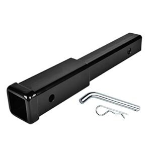 zone tech trailer hitch receiver tube extender - premium quality trailer hitch extension receiver tube extenders for 2" receiver, 7" length, 3500 lbs with pin & clip