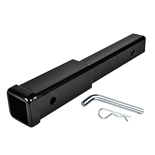 Zone Tech Trailer Hitch Receiver Tube Extender - Premium Quality Trailer Hitch Extension Receiver Tube Extenders for 2" Receiver, 7" Length, 3500 lbs with Pin & Clip