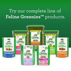 FELINE GREENIES Adult Dental Cat Treats, Catnip Flavor, 9.75 oz. Tub