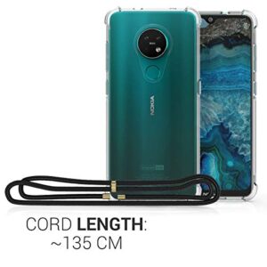 kwmobile Crossbody Case Compatible with Nokia 7.2 Case - Clear TPU Phone Cover w/Lanyard Cord Strap - Transparent