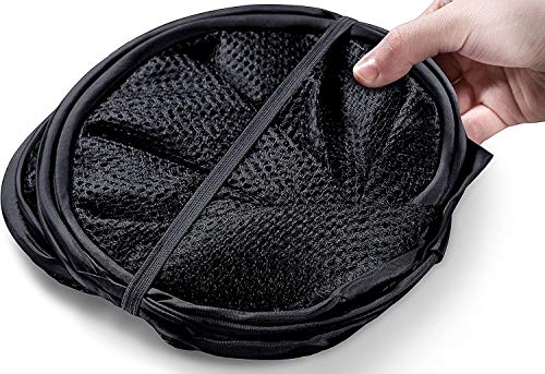 Portable Mesh Popup Laundry Hamper with Durable Handles, Folding Pop-Up Clothes Hampers Collapsible for Storage, Travel Cloth Basket Great for Home Kids Room, College Dorm, Travel(Black)