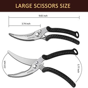 Kitchen Scissors, KOOKTOOL Kitchen Shears Heavy Duty Poultry Shears, Dishwasher Safe Meat Scissors, Kitchen Shears for Chicken, Bone, Poultry, Vegetable, Fish