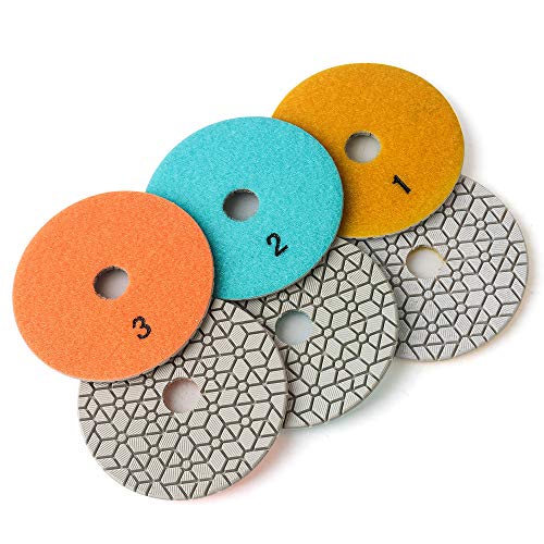 Diapro Super flexible Wet Polishing Pads 4 Inch Diamond Polishing Pads Three 3 Step Polishing Pads For Granite Marble Engineered Stone and other natural stone