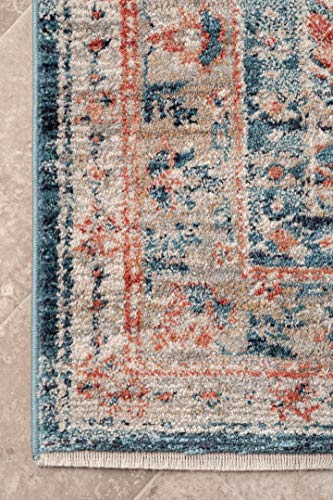 nuLOOM Derya Persian Vintage Runner Rug, 2' 6" x 10', Blue