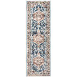 nuLOOM Derya Persian Vintage Runner Rug, 2' 6" x 10', Blue