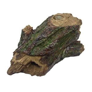 Komodo Forest Hiding Den | Top Opens and Closes | Natural Looking Nesting Den| Under Water Aquarium or Dry Habitat Decoration Accessory & Reptile Hide | Measures 9.1 x 4.8 x 3.5