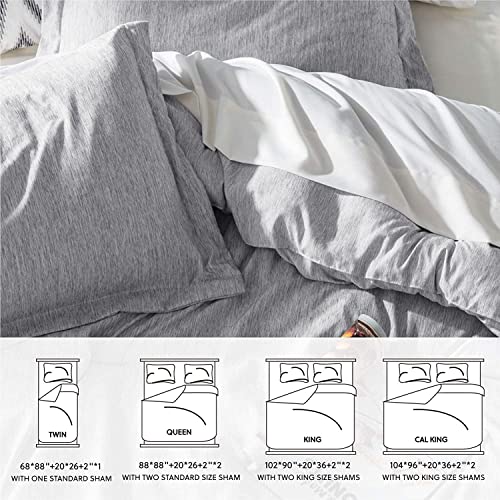 Bedsure Queen Comforter Set - Grey Comforter Queen Size, Soft Bedding for All Seasons, Cationic Dyed Bedding Set, 3 Pieces, 1 Comforter (88"x88") and 2 Pillow Shams (20"x26"+2")