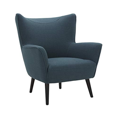 Amazon Brand – Rivet Luna Upholstered Crescent Mid-Century Accent Chair with Tapered Legs, 31.5"W, Teal