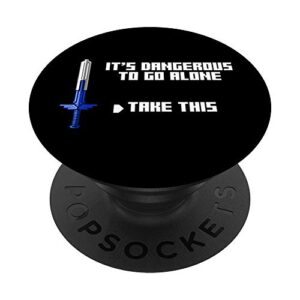 it's dangerous to go alone take this video game player gift popsockets popgrip: swappable grip for phones & tablets