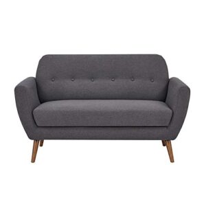 gia furniture home series mid-century modern loveseat, love seat, dark gray