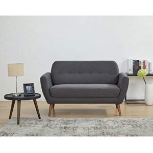 GIA Furniture Home Series Mid-Century Modern Loveseat, Love Seat, Dark Gray