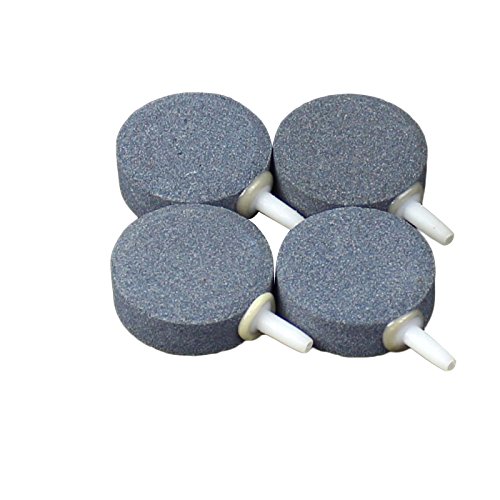 AQUANEAT 1.5 Inch Air Stone Disc, 4 Packs, Aerator Bubble Diffuser, Air Pump Accessories for Hydroponics, Aquarium Fish Tank, Ponds, DWC Reservoirs and Circulation System