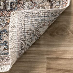 nuLOOM Harriet Vintage Medallion Fringe Accent Rug, 2' x 3', Light Brown