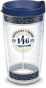 tervis made in usa double walled kentucky derby insulated tumbler cup keeps drinks cold & hot, 16oz, 146th 2020