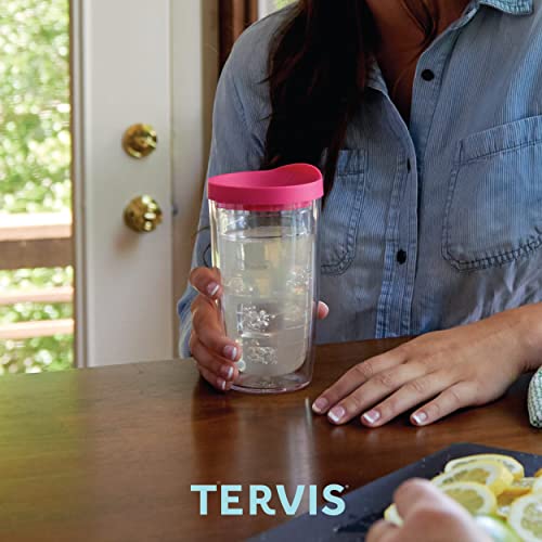 Tervis Mint Grandma Floral Insulated Plastic Tumbler with Wrap and OR9 Lid, 16oz, Clear