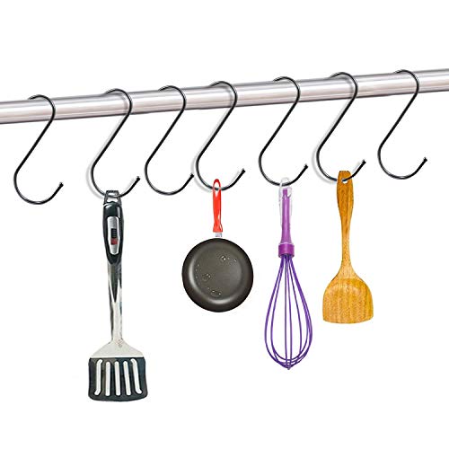 LiXiongBao 10 Pack 4.7 Inches Extra Large S Shape Hooks Heavy-Duty Metal Hanging Hooks Apply Kitchenware Bathroom Utensils Plants Towels Cup Pot Bag Jeans Gardening Multiple Uses Tools