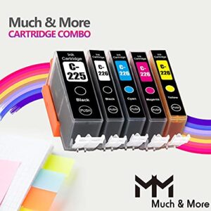 5-Pack (Large Black, Small Black, Cyan, Magenta, Yellow) Compatible PGI225 CLI226 PGI-225 CLI-226 Ink Cartridge Used for PIXMA MG5220 MG6120 MG5320 MX882 MX712 IP4920 Printer, by MuchMore