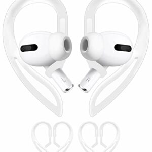 2 Pairs Ear Hooks Compatible with AirPods 3 2 1 and Pro 2 Pro, 360° Rotation Adjustable Length Anti-Slip Sport Outdoor Earhooks Tips Holder Compatible with AirPods Pro 2 Pro and 1 2 3 - Translucent