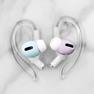 2 Pairs Ear Hooks Compatible with AirPods 3 2 1 and Pro 2 Pro, 360° Rotation Adjustable Length Anti-Slip Sport Outdoor Earhooks Tips Holder Compatible with AirPods Pro 2 Pro and 1 2 3 - Translucent