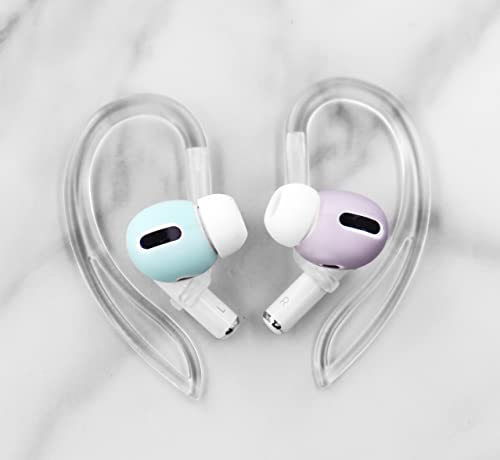 2 Pairs Ear Hooks Compatible with AirPods 3 2 1 and Pro 2 Pro, 360° Rotation Adjustable Length Anti-Slip Sport Outdoor Earhooks Tips Holder Compatible with AirPods Pro 2 Pro and 1 2 3 - Translucent