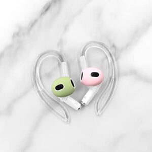 2 Pairs Ear Hooks Compatible with AirPods 3 2 1 and Pro 2 Pro, 360° Rotation Adjustable Length Anti-Slip Sport Outdoor Earhooks Tips Holder Compatible with AirPods Pro 2 Pro and 1 2 3 - Translucent