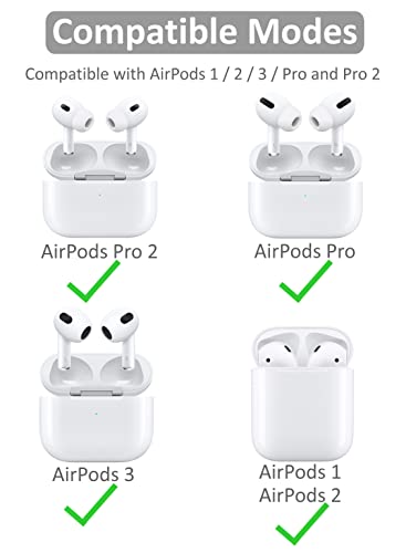 2 Pairs Ear Hooks Compatible with AirPods 3 2 1 and Pro 2 Pro, 360° Rotation Adjustable Length Anti-Slip Sport Outdoor Earhooks Tips Holder Compatible with AirPods Pro 2 Pro and 1 2 3 - Translucent