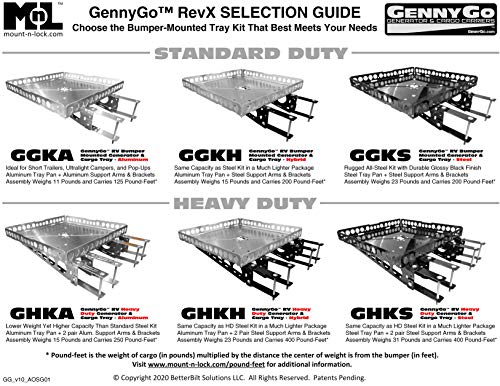 GennyGo RevX2 RV Bumper-Mounted Generator & Cargo Carrier Tray Kit (Hybrid)
