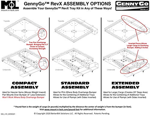GennyGo RevX2 RV Bumper-Mounted Generator & Cargo Carrier Tray Kit (Hybrid)