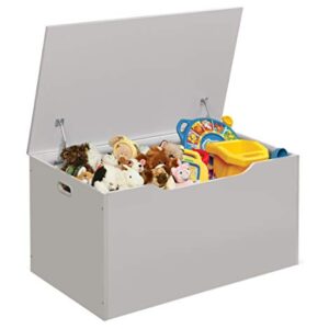 Badger Basket Flat Top Toy Box and Storage Bench for Kids, Playroom Storage, White
