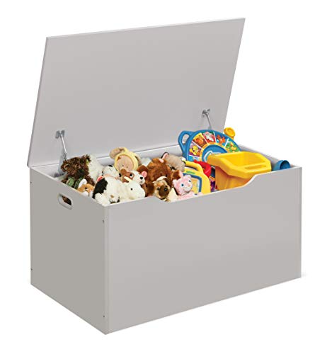 Badger Basket Flat Top Toy Box and Storage Bench for Kids, Playroom Storage, White