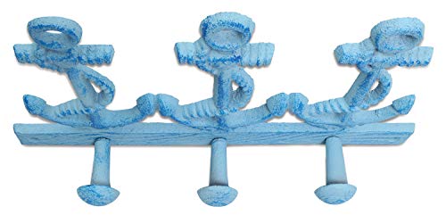 Basic Fundamentals Cast Iron Nautical Anchors Wall Rack with 3 Hooks