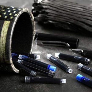 100 Pieces Blue Black Pen Ink Cartridge Fountain Pen Cartridges Refillable Fountain Pen Cartridge, 3.4 mm Bore Diameter