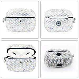 Luxurious Rhinestone AirPods pro Case, Protective Bling Diamonds AirPod pro Charging Protective Case Cover for Apple I10/I12 TWS (Silver-pro)