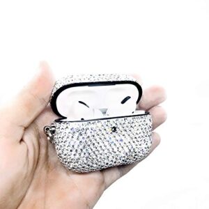 Luxurious Rhinestone AirPods pro Case, Protective Bling Diamonds AirPod pro Charging Protective Case Cover for Apple I10/I12 TWS (Silver-pro)