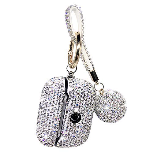 Luxurious Rhinestone AirPods pro Case, Protective Bling Diamonds AirPod pro Charging Protective Case Cover for Apple I10/I12 TWS (Silver-pro)