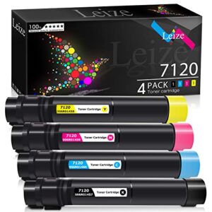 leize compatible 7120 toner cartridge use for xerox workcentre 7120 7125 7220 7225 printer replacement for 006r01457 006r01458 006r01459 006r01460, black 22,000 & color 15,000 pages [kcmy-4pack]