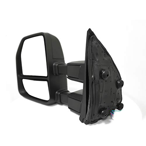 AERDM New Towing Mirror Black Housing with Temperature sensor Fit 1999-2016 Ford Super Duty F-250 F-350 F-450 F-550 with Turn Signal and Auxiliary Lamp