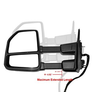 AERDM New Towing Mirror Black Housing with Temperature sensor Fit 1999-2016 Ford Super Duty F-250 F-350 F-450 F-550 with Turn Signal and Auxiliary Lamp