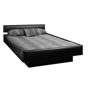 strobel organic hanover complete padded waterbed with hydro-support hs303 waveless mattress, black vinyl queen