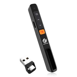wireless presenter, amerteer rf 2.4ghz usb and type-c presentation remote with hyperlink &volume control powerpoint remote clicker for mac book/air/pro